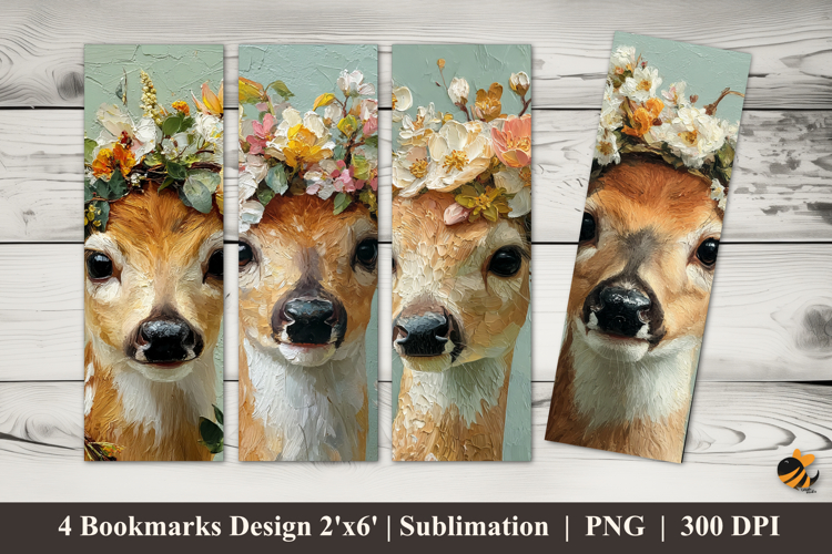 Beautiful Deer Bookmarks Sublimation Design