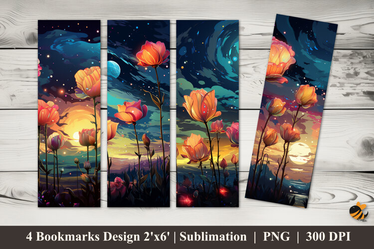 Evening Harmony Bookmarks Sublimation Design example image 1