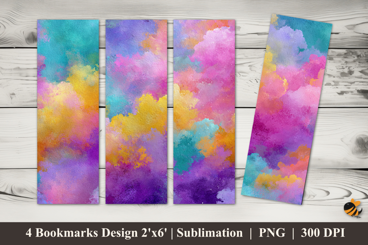 Colorful Background Bookmarks Sublimation Design