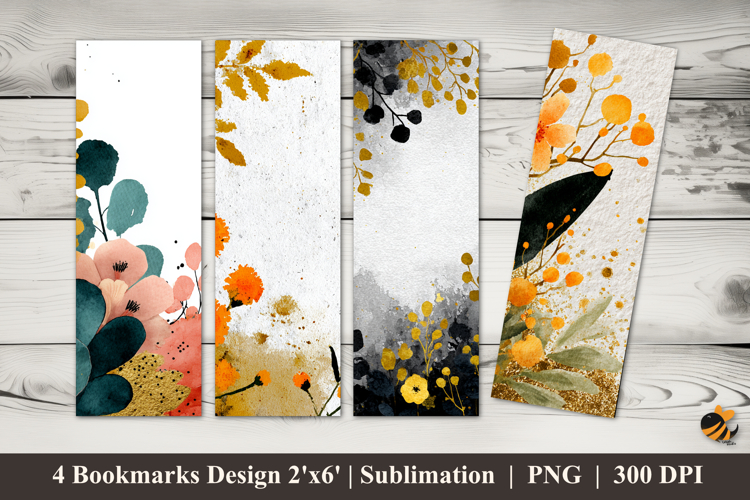 Floral Background Bookmarks Sublimation Design