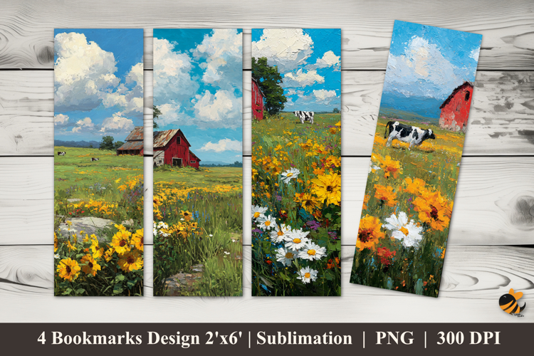 Natural Countryside Bookmarks Sublimation Design