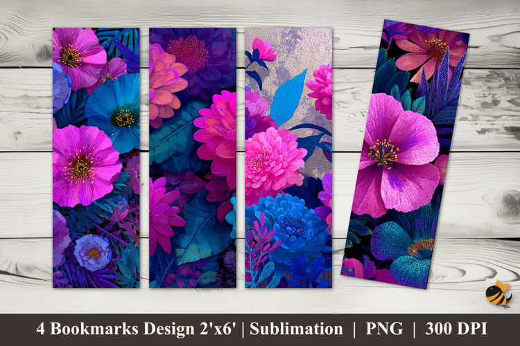 Neon Botanical Vibe Bookmarks Sublimation Design