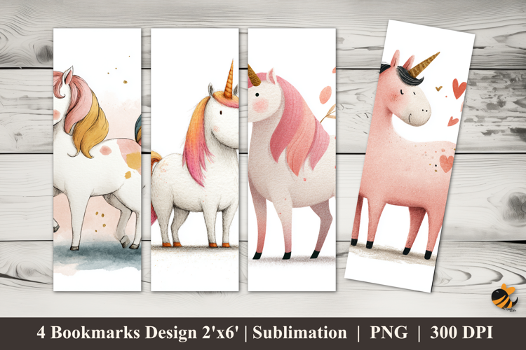 Little Unicorn Bookmarks Sublimation Design