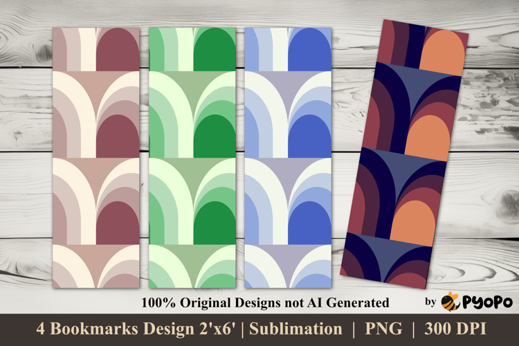 Retro Arches Bookmarks Sublimation Design
