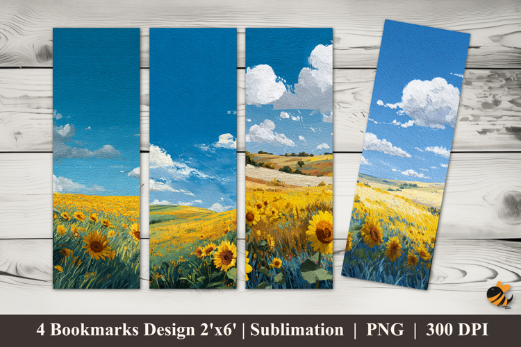 Sunflower Field Bookmarks Sublimation Design