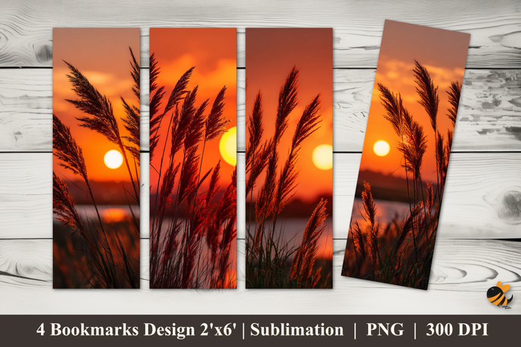 Aesthetic Sunset Bookmarks Sublimation Design