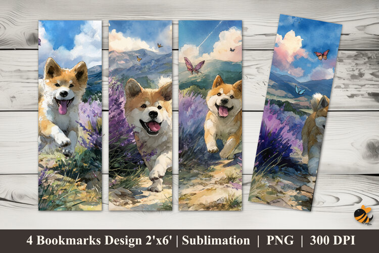 Nature Dog Bookmarks Sublimation Design example image 1