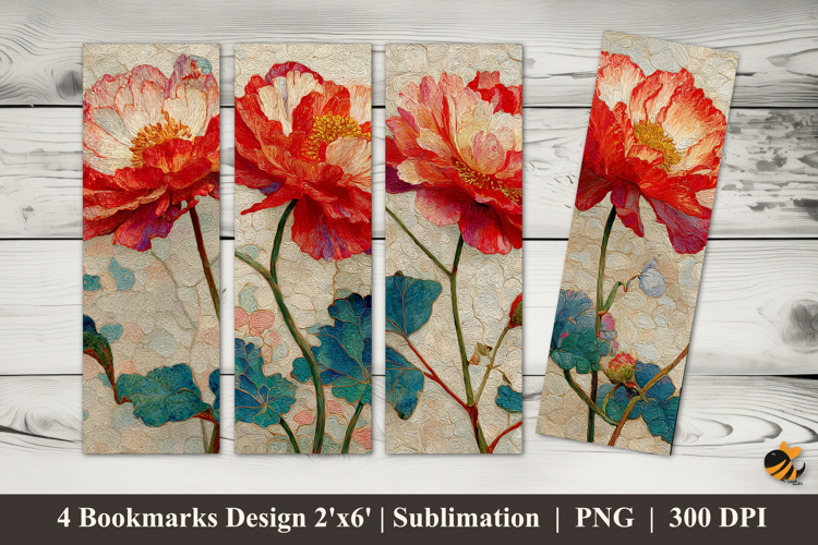 Crimson Velvet Rose Bookmarks Sublimation Design