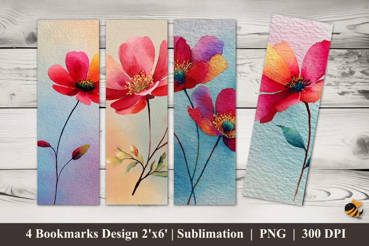 Single Flower Bookmarks Sublimation Design