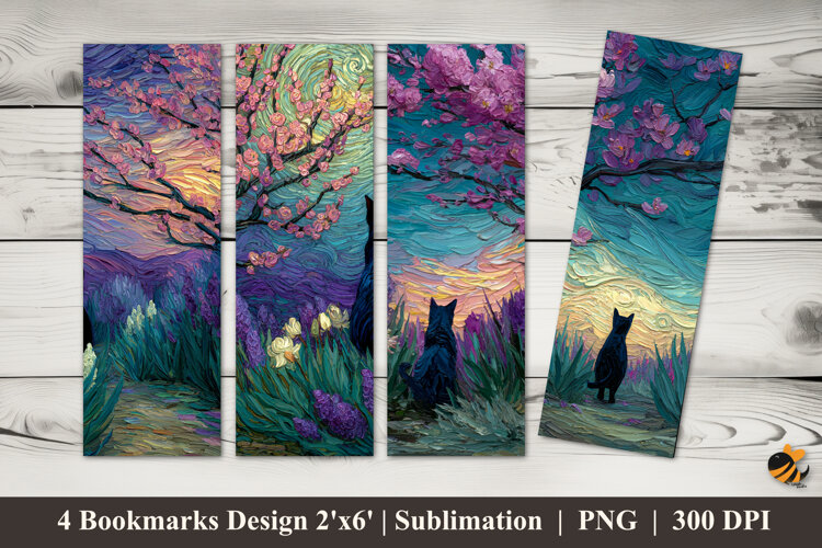Flower Scene Bookmarks Sublimation Design example image 1