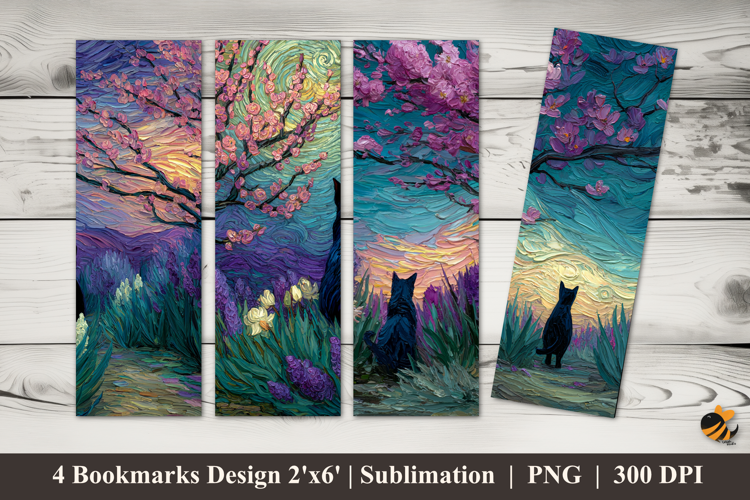 Flower Scene Bookmarks Sublimation Design