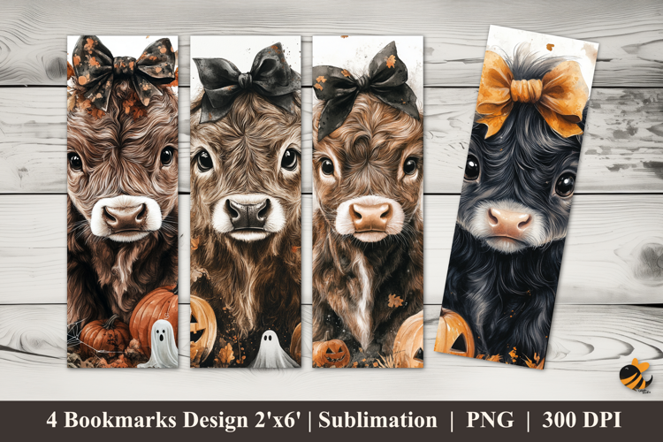 Pumpkin Cow Bookmarks Sublimation Design