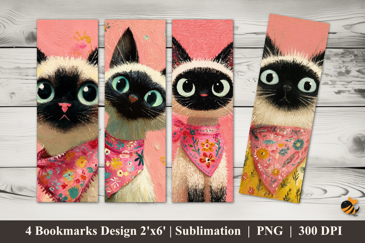 Happy Cat Bookmarks Sublimation Design
