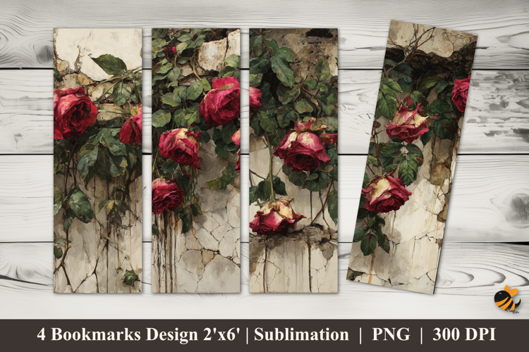 Rose Creepers Bookmarks Sublimation Design