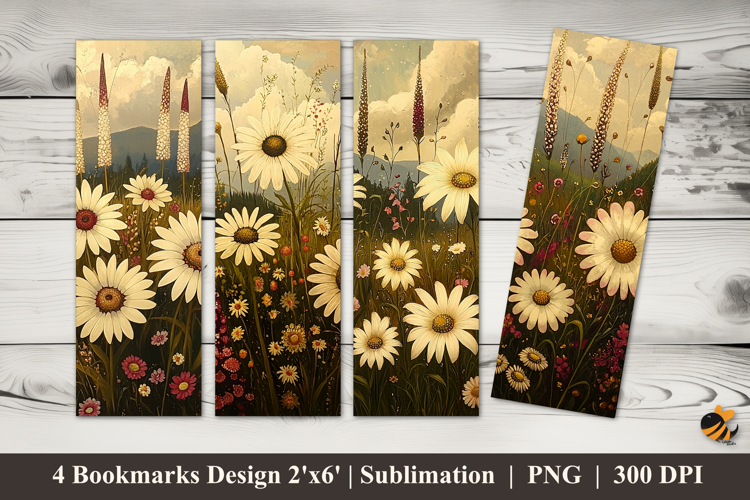 Artistic Florals Bookmarks Sublimation Design