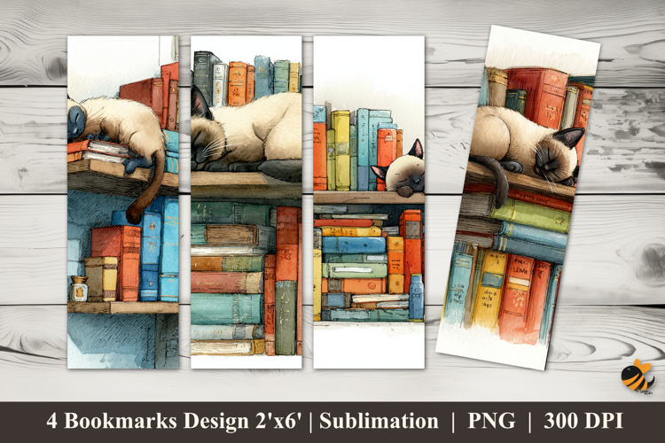 Sleeping Cat Bookmarks Sublimation Design