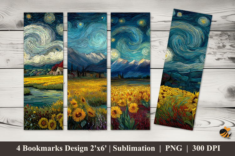 Sunflower Bushy Bookmarks Sublimation Design