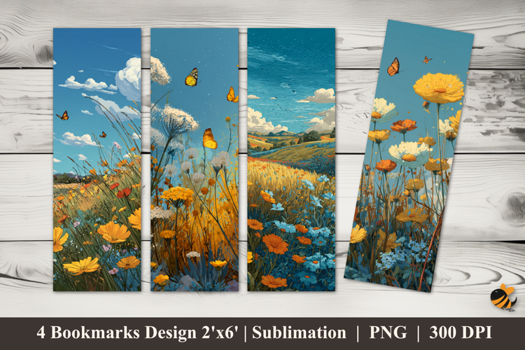 Sunshine Flowers Bookmarks Sublimation Design