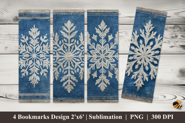 Snowflake Bookmarks Sublimation Design