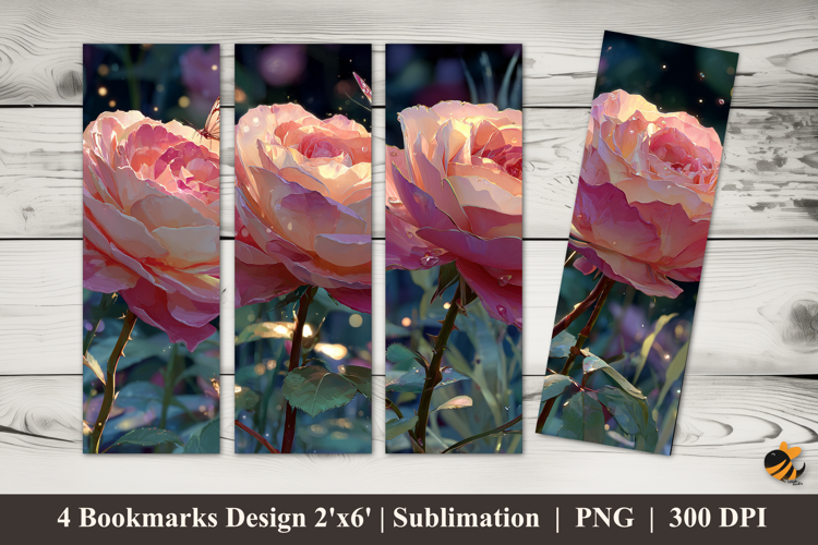 Butterflies Flower Bookmarks Sublimation Design