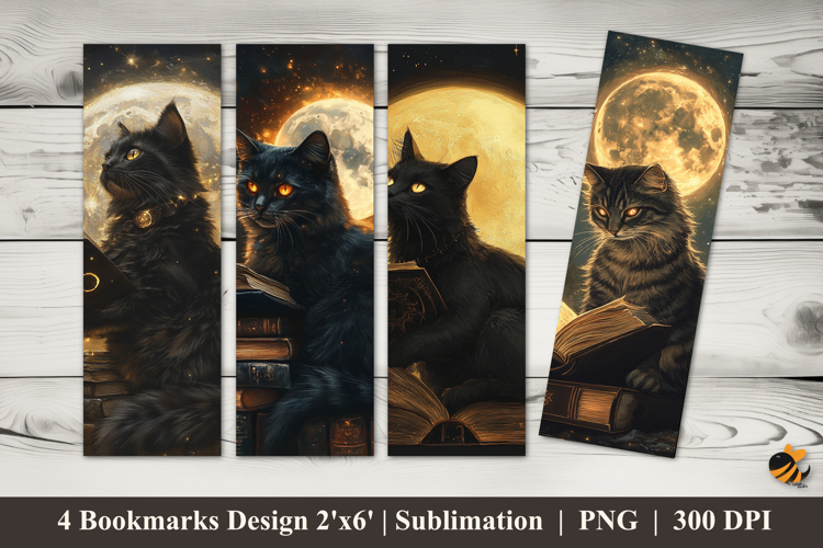 Cat Reading Bookmarks Sublimation Design