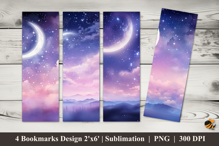 Dreamy Celestial Bookmarks Sublimation Design