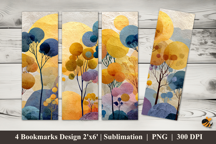 Fantasy Balloon Tree Bookmarks Sublimation Design