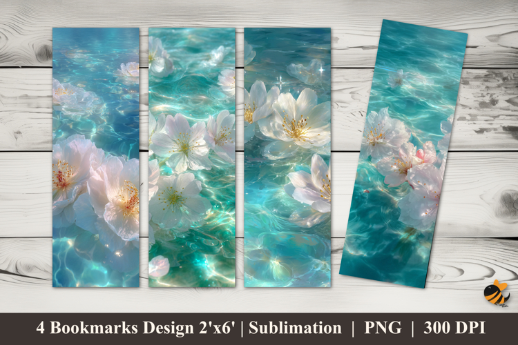 Transparent Flower Bookmarks Sublimation Design