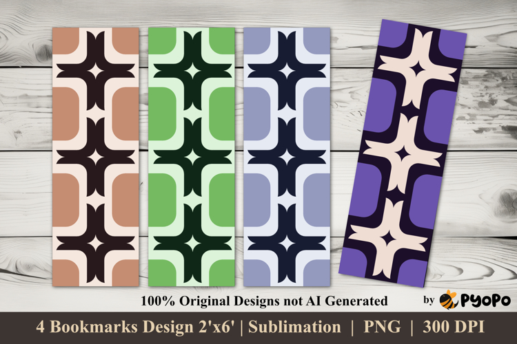 Retro Grid Bookmarks Sublimation Design