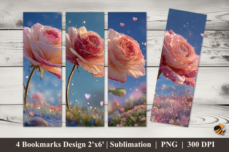 Flying Flowers Bookmarks Sublimation Design