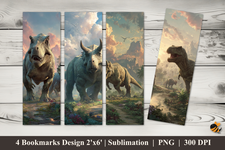 Dinosaur Adventure Bookmarks Sublimation Design
