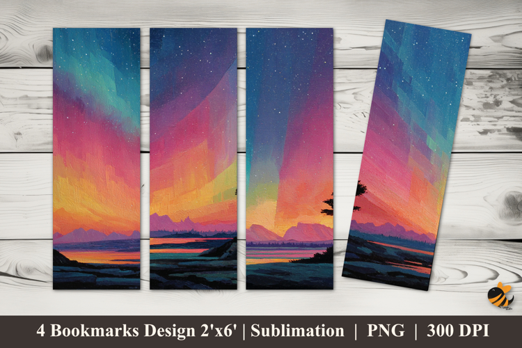 The Flaming Sky Bookmarks Sublimation Design