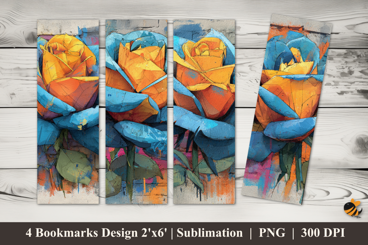 Rose Graffiti Bookmarks Sublimation Design