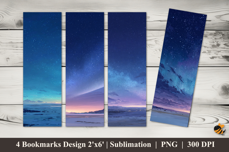 Starry Background Bookmarks Sublimation Design