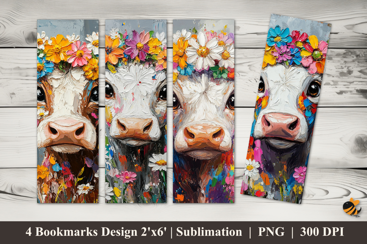 Beautiful Cow Painting Bookmarks Sublimation Design