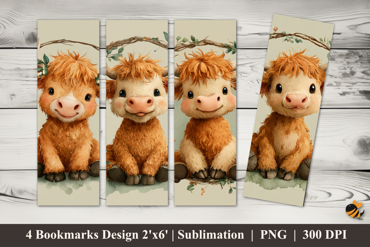 Little Cow Frame Bookmarks Sublimation Design