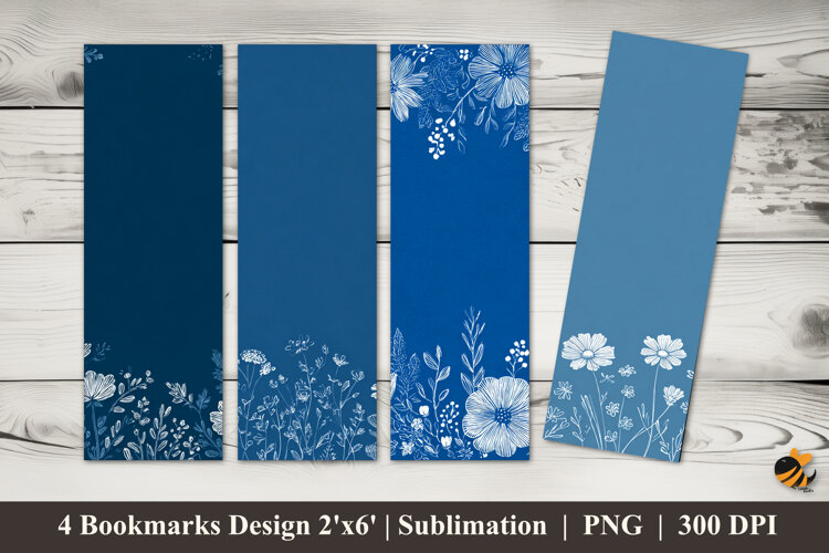 Flower Decoration Bookmarks Sublimation Design example image 1