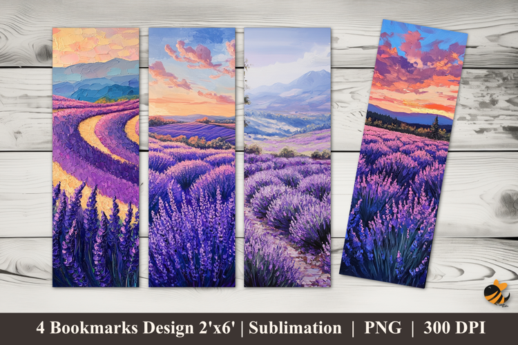 Lavender Garden Bookmarks Sublimation Design