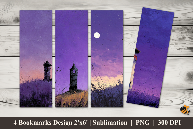 Purple View Bookmarks Sublimation Design