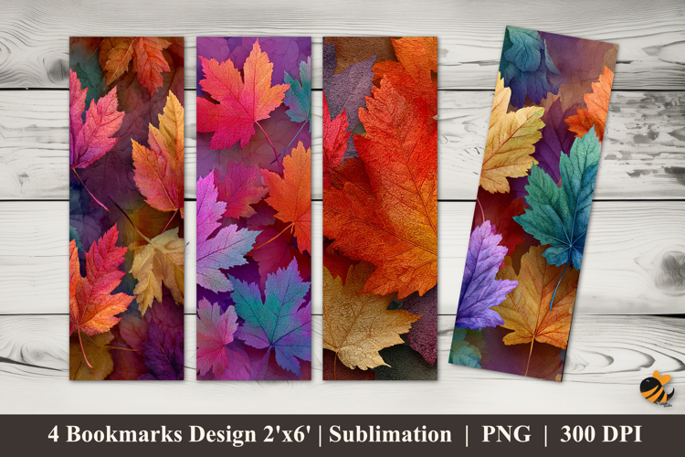 Leaves in Autumn Bookmarks Sublimation Design
