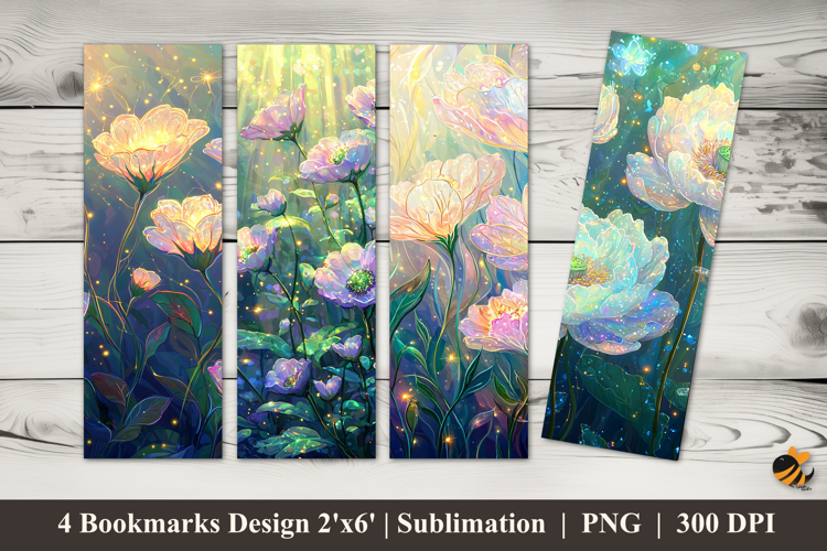 Delicate Flowers Bloom Bookmarks Sublimation Design