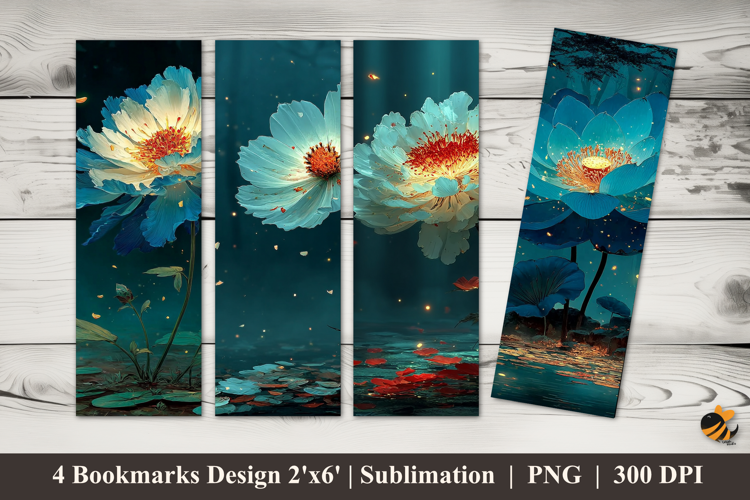 Spring Flowers Bookmarks Sublimation Design