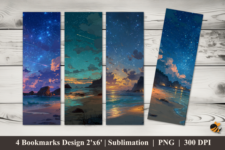 Peaceful Night Bookmarks Sublimation Design