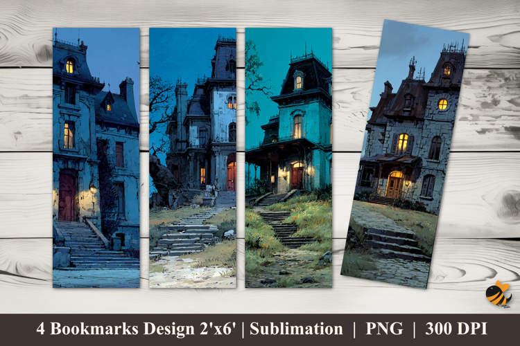 Ghost House Bookmarks Sublimation Design