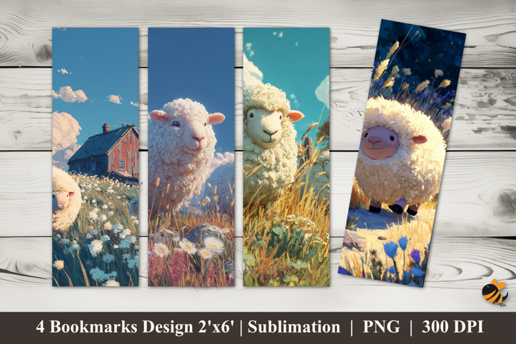 Summer Lamb Bookmarks Sublimation Design