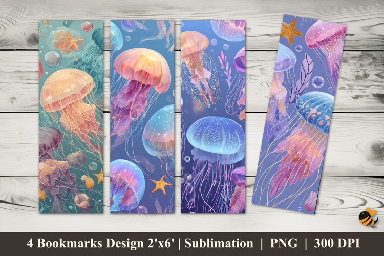 Jellyfish Smile Bookmarks Sublimation Design