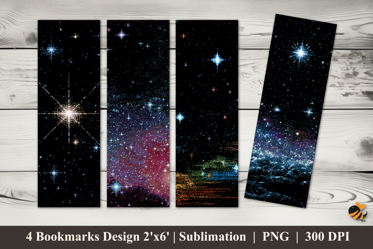 Pixel Starfield Bookmarks Sublimation Design