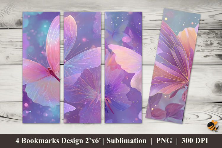 Beautiful Wings Bookmarks Sublimation Design