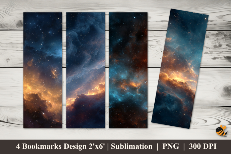 Starry Clouds Bookmarks Sublimation Design