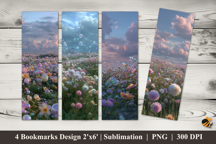 Bubble Flower Bookmarks Sublimation Design